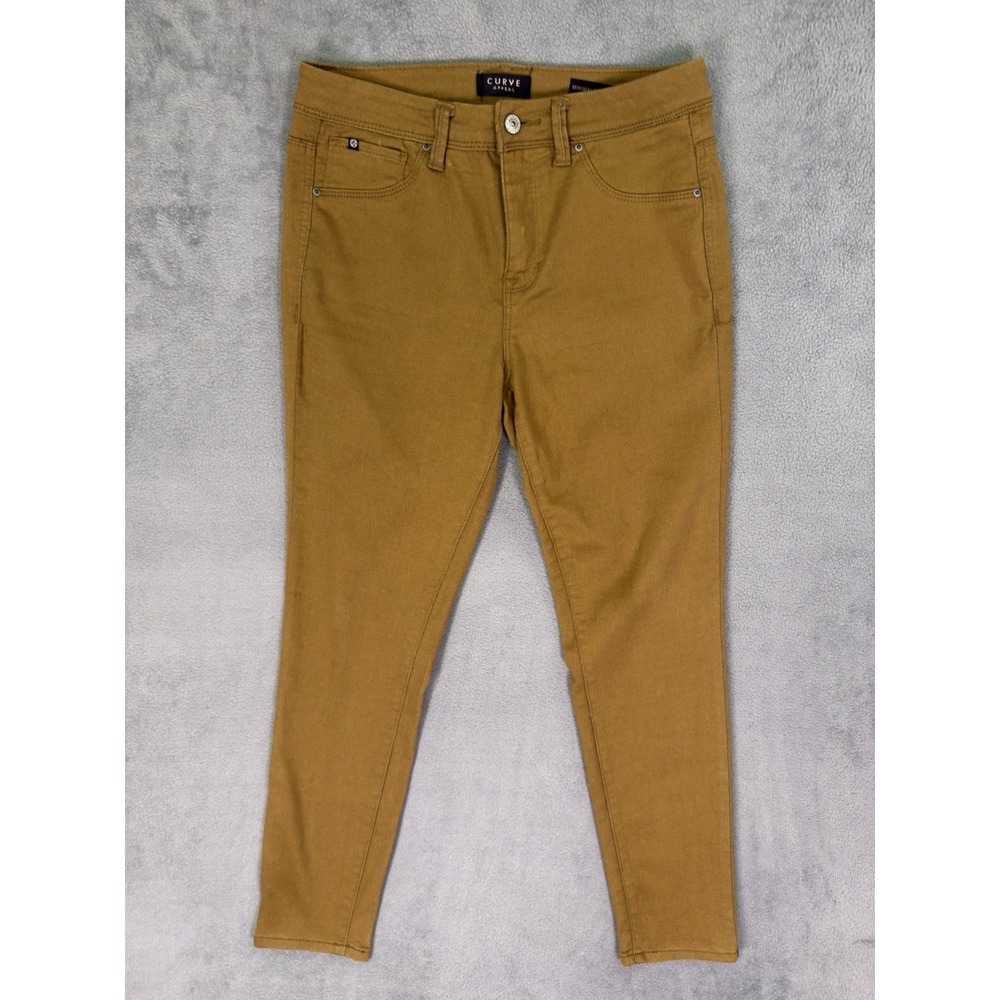 Curve Appeal Jeans Womens 6/28 Tan Brown High Rise Minimalist Jegging Stretch